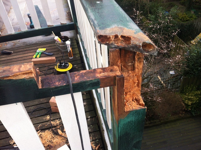 Houtrot reparatie 1